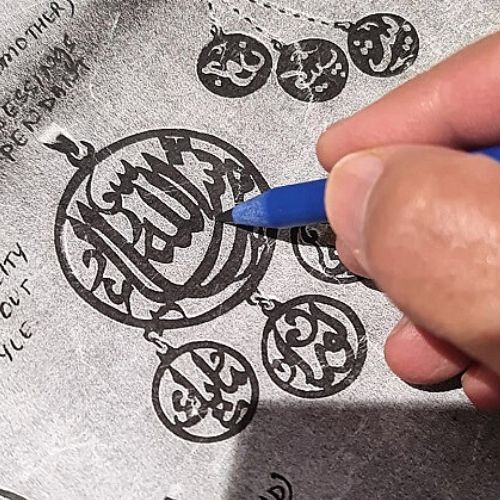 drawing of name jewellery and making in silver for women by experts
