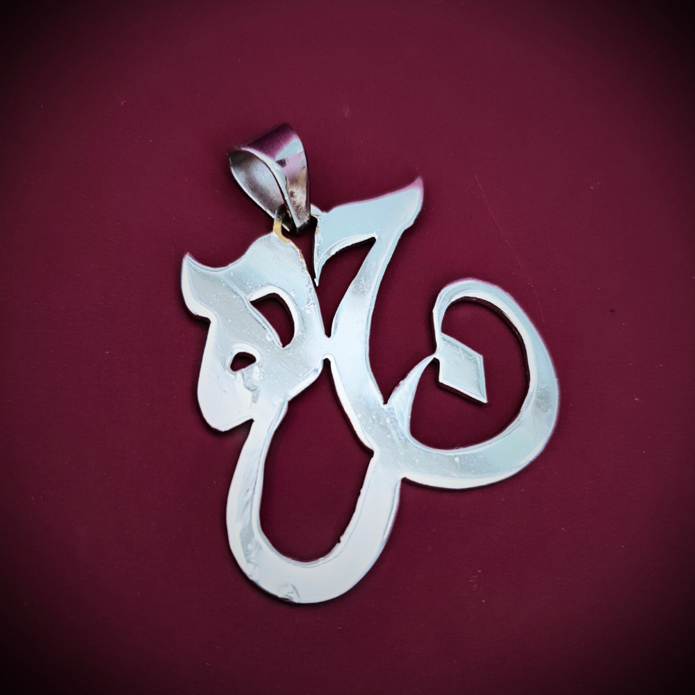 Bold initials for men pendant in sterling silver
