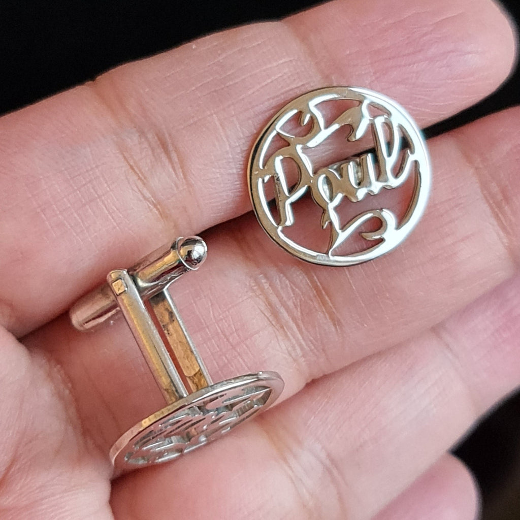 bespoke cufflinks for men with their name crafted 
