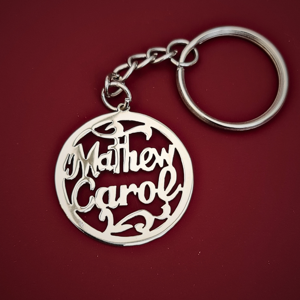 bespoke name keyring sterling silver
