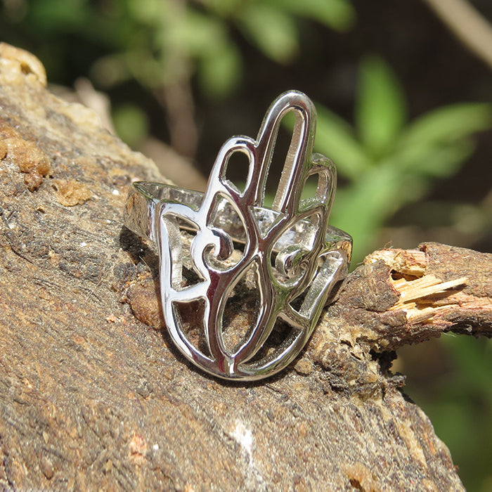 fatma hand ring, hamza ring sterling silver 925