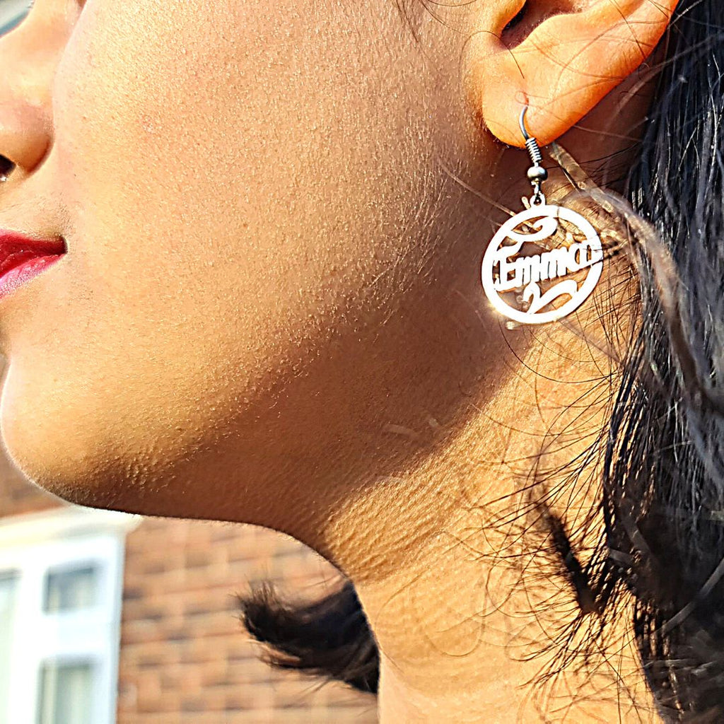 Moon - Latest Personalized Name Earrings