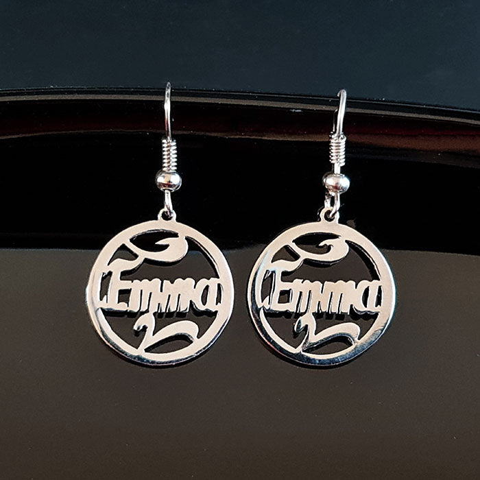 Moon - Latest Personalized Name Earrings